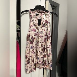 Torrid new with tags. Tank top. Pink. Front ties. Poly Satin. Size 12.